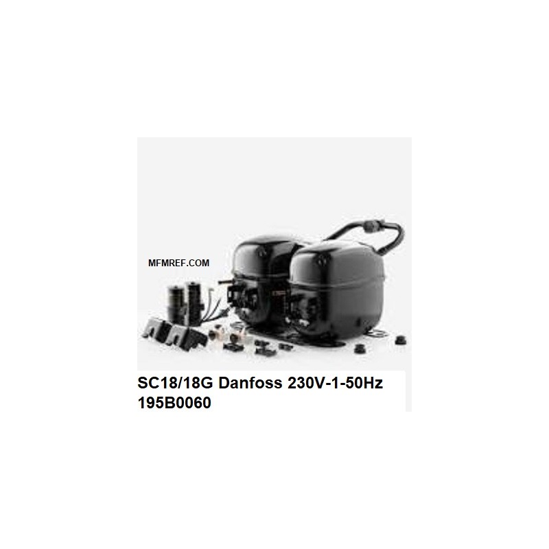 SC18/18G Danfoss hermético compressor 230V-1-50Hz - R134a. 195B0060