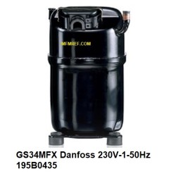 GS 34 MFX Danfoss hermetic compressor 230V-1-50Hz - R134a. 195B0435