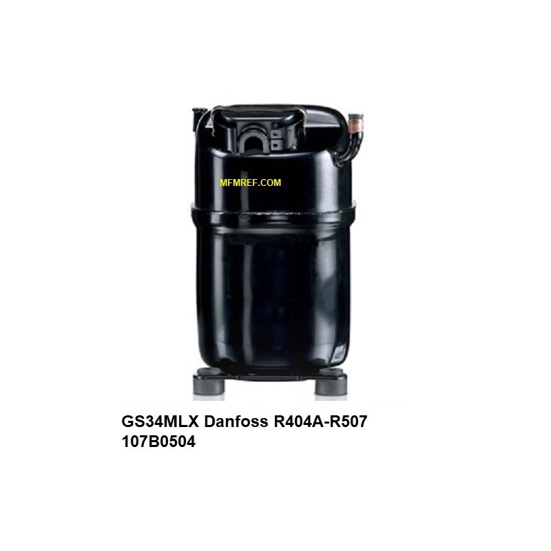 GS34MLX Danfoss hermético compressor 230V-1-50Hz - R404A-R507 107B0504