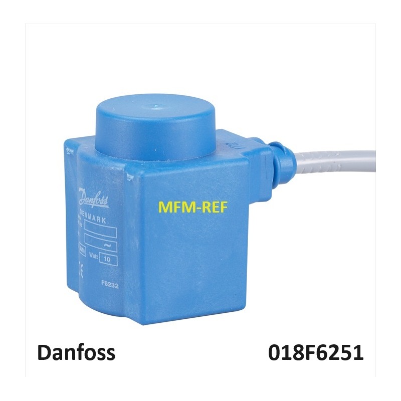220-230V Danfoss coil EVR solenoid valve 1mtr cord 018F6251