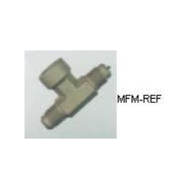 A-31854 Refco Morceau de Schrader valve T 1/4"SAE x 1/4"SAE inw. x 1/4"SAE